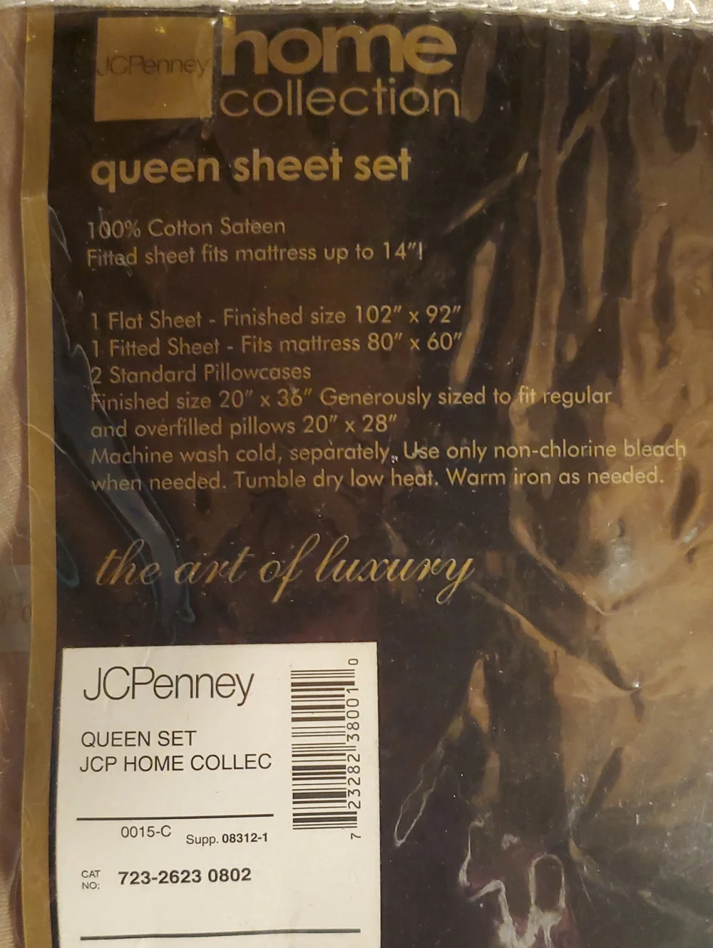 New JCPenny Home Collection Masterpiece Queen 100% Cotton Sateen Sheet Set